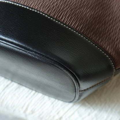 Loewe Vintage Black Brown Velazquez Leather Large Shopper Shoulder Bag