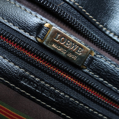 Loewe Vintage Black Brown Velazquez Leather Large Shopper Shoulder Bag