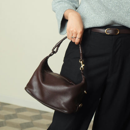 Bottega Veneta Vintage Mauve Brown Braided strap intrecciato 2 way Shoulder Bag