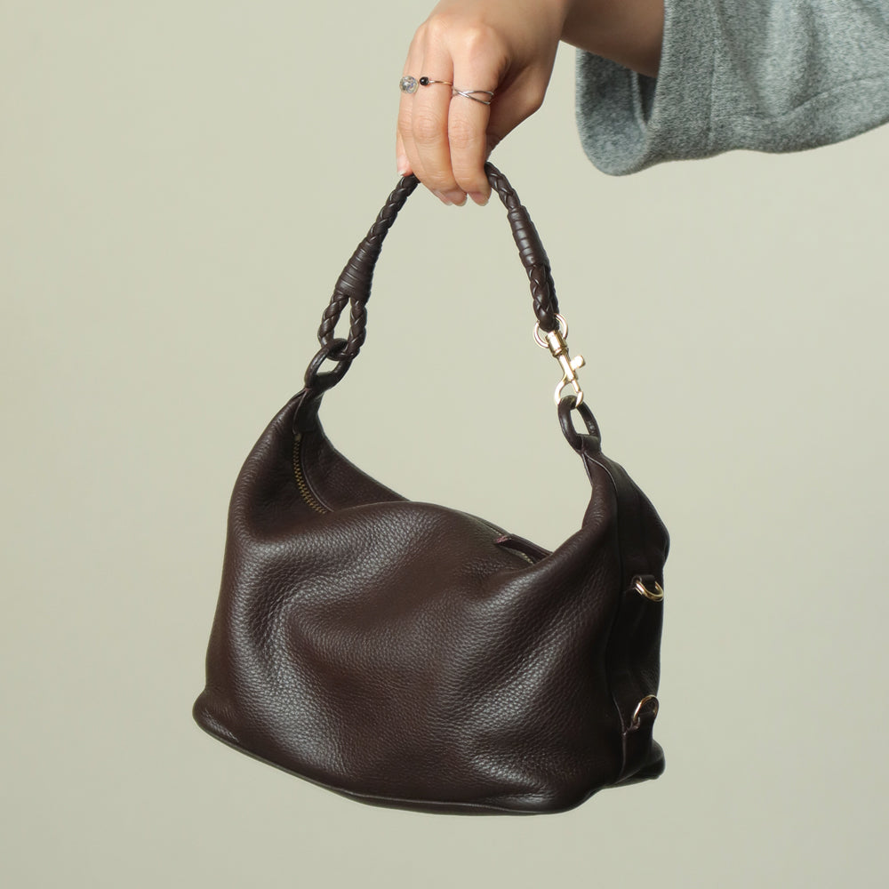 Bottega Veneta Vintage Mauve Brown Braided strap intrecciato 2 way Shoulder Bag