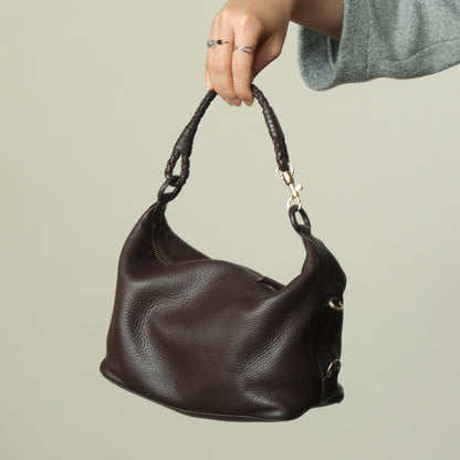 Bottega Veneta Vintage Mauve Brown Braided strap intrecciato 2 way Shoulder Bag