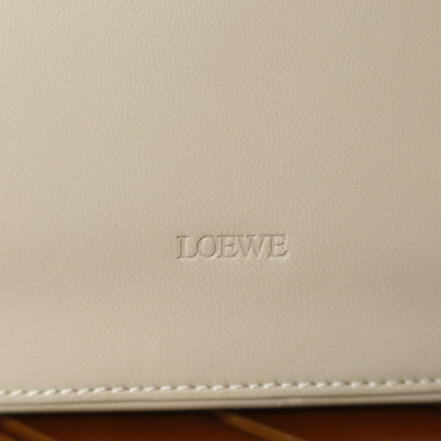 Loewe Vintage Ivory White Smooth Leather Boxy Gold hardware Shoulder Bag