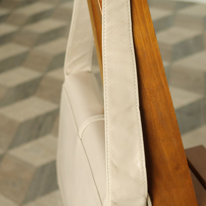 Loewe Vintage Ivory White Smooth Leather Boxy Gold hardware Shoulder Bag