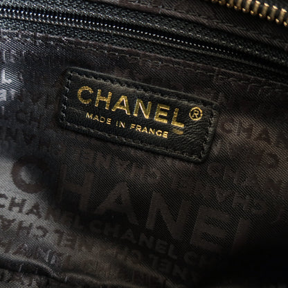 Chanel Vintage Black Lambskin Iconic Symbols Chocolate Bar CC mark Pochette Bag