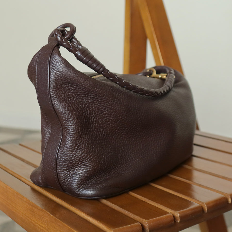 Bottega Veneta Vintage Mauve Brown Braided strap intrecciato 2 way Shoulder Bag