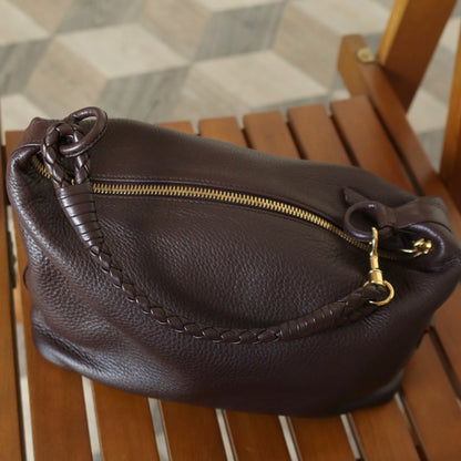 Bottega Veneta Vintage Mauve Brown Braided strap intrecciato 2 way Shoulder Bag