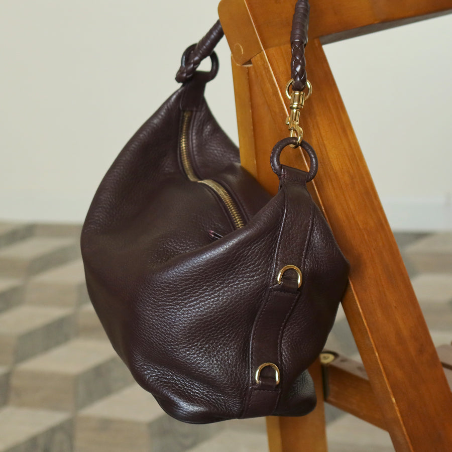 Bottega Veneta Vintage Mauve Brown Braided strap intrecciato 2 way Shoulder Bag