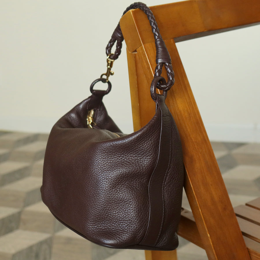 Bottega Veneta Vintage Mauve Brown Braided strap intrecciato 2 way Shoulder Bag