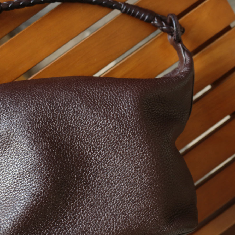 Bottega Veneta Vintage Mauve Brown Braided strap intrecciato 2 way Shoulder Bag
