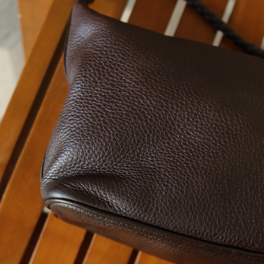 Bottega Veneta Vintage Dark Mauve Brown Braided strap 2 way Shoulder Bag