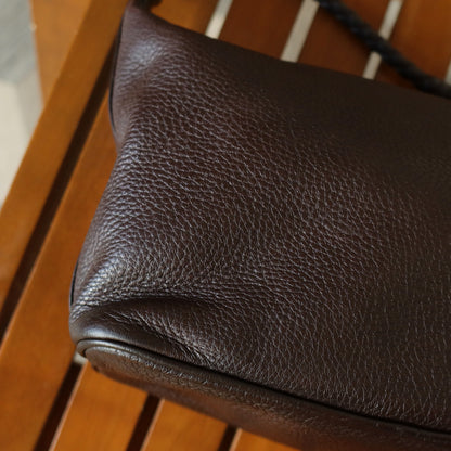 Bottega Veneta Vintage Dark Mauve Brown Braided strap 2 way Shoulder Bag