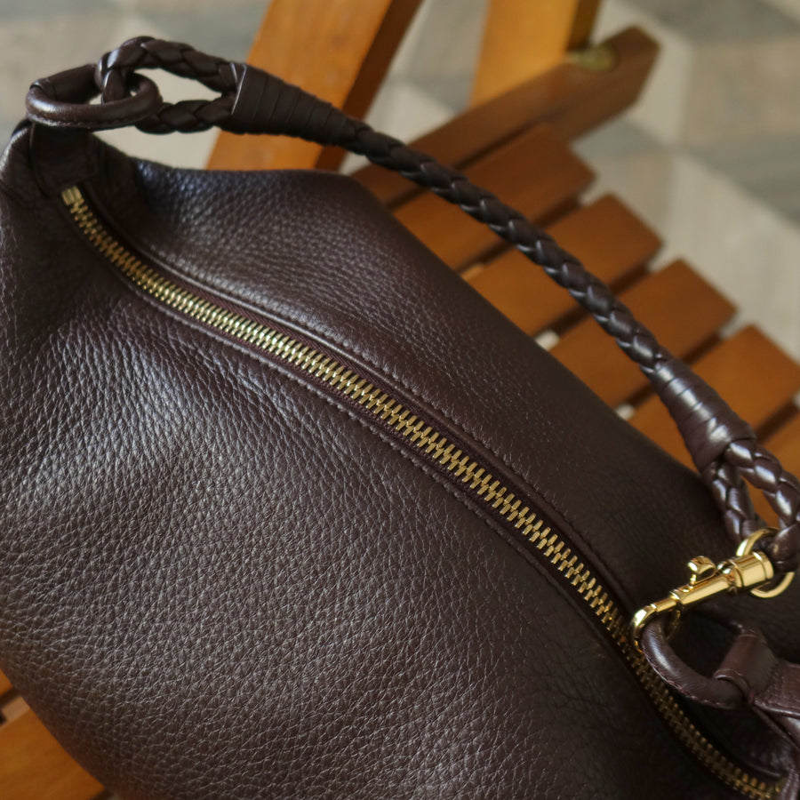 Bottega Veneta Vintage Mauve Brown Braided strap intrecciato 2 way Shoulder Bag