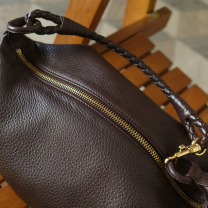 Bottega Veneta Vintage Mauve Brown Braided strap intrecciato 2 way Shoulder Bag