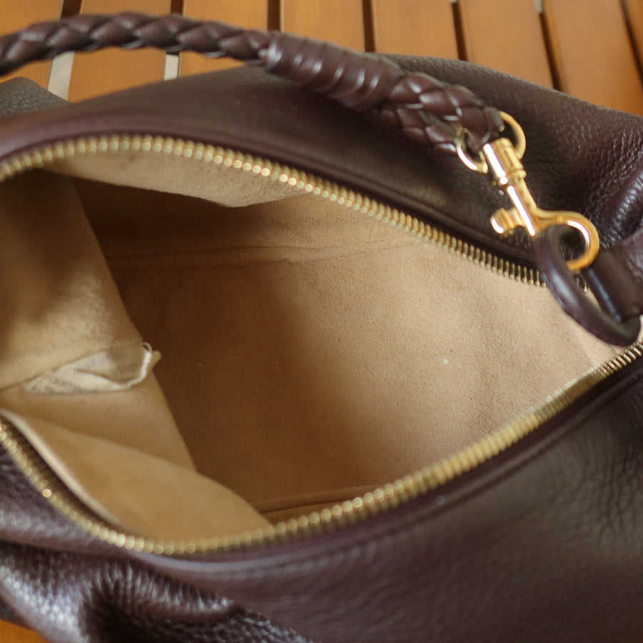 Bottega Veneta Vintage Mauve Brown Braided strap intrecciato 2 way Shoulder Bag