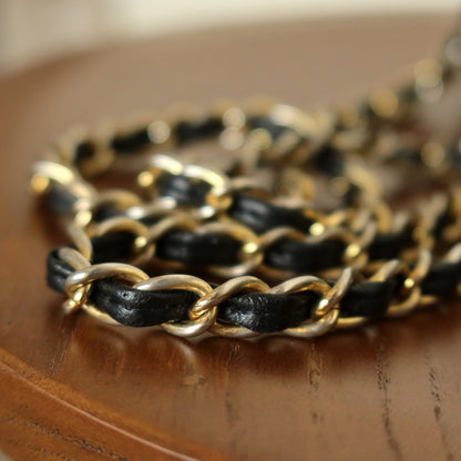 Chanel Vintage Black Lambskin Gold Tassel Asymmetrical Double Flap Bag S