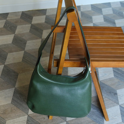 Loewe Vintage Emerald Green Grained Leather Knot Charm Hobo Shoulder Bag