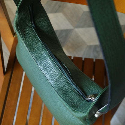 Loewe Vintage Emerald Green Grained Leather Knot Charm Hobo Shoulder Bag