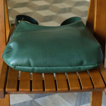 Loewe Vintage Emerald Green Grained Leather Knot Charm Hobo Shoulder Bag