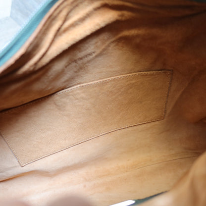 Loewe Vintage Emerald Green Grained Leather Knot Charm Hobo Shoulder Bag