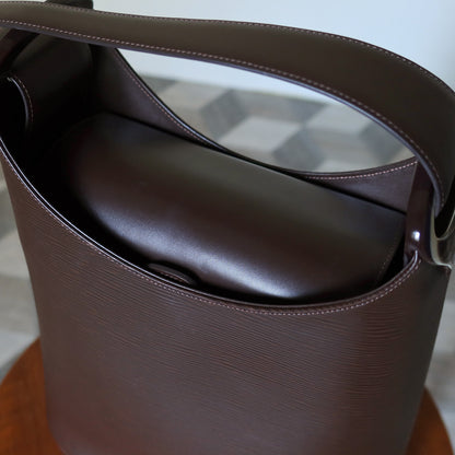 Louis Vuitton Vintage Chestnut Brown Epi Leather Verseau Shoulder Bag