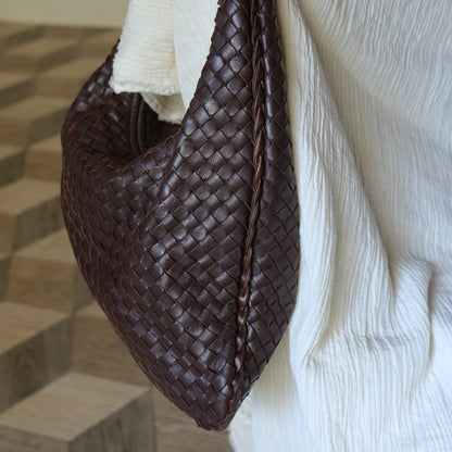 Bottega Veneta Vintage Dark Brown Intrecciato Weave Ebano Hobo Shoulder Bag N