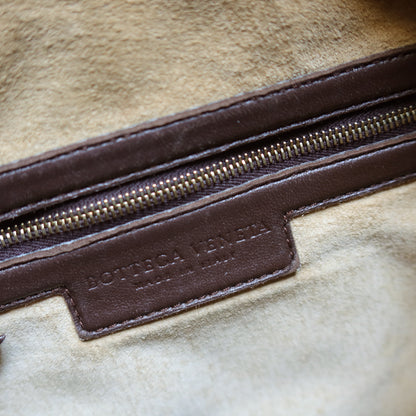 Bottega Veneta Vintage Dark Brown Intrecciato Weave Ebano Hobo Shoulder Bag N