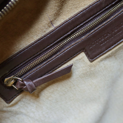 Bottega Veneta Vintage Dark Brown Intrecciato Weave Ebano Hobo Shoulder Bag N