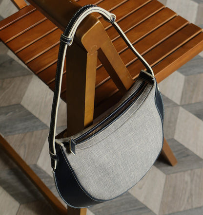 Loewe Vintage Mixed Leather Half-moon 2 way Shoulder Bag