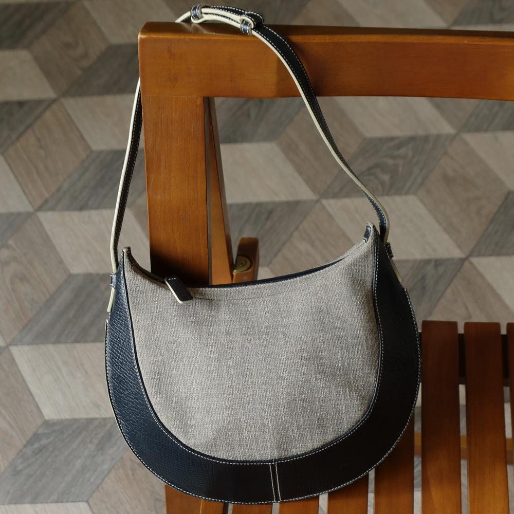 Loewe Vintage Mixed Leather Half-moon 2 way Shoulder Bag