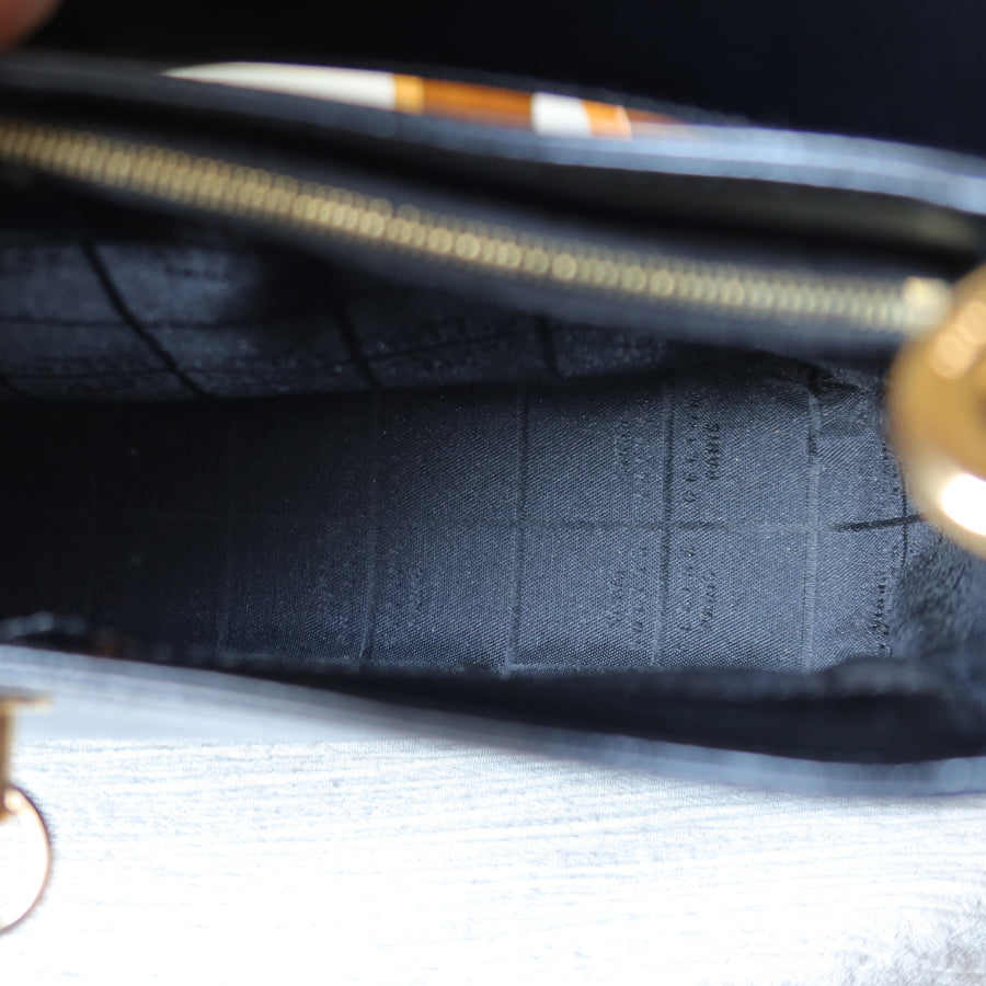 Celine Vintage Classic Black Gancini Gold Buckle Shoulder Bag
