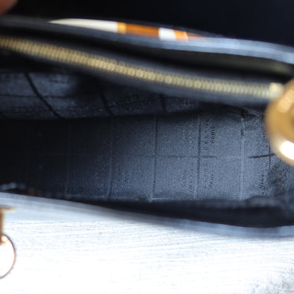 Celine Vintage Classic Black Gancini Gold Buckle Shoulder Bag