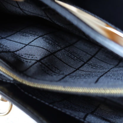 Celine Vintage Classic Black Gancini Gold Buckle Shoulder Bag