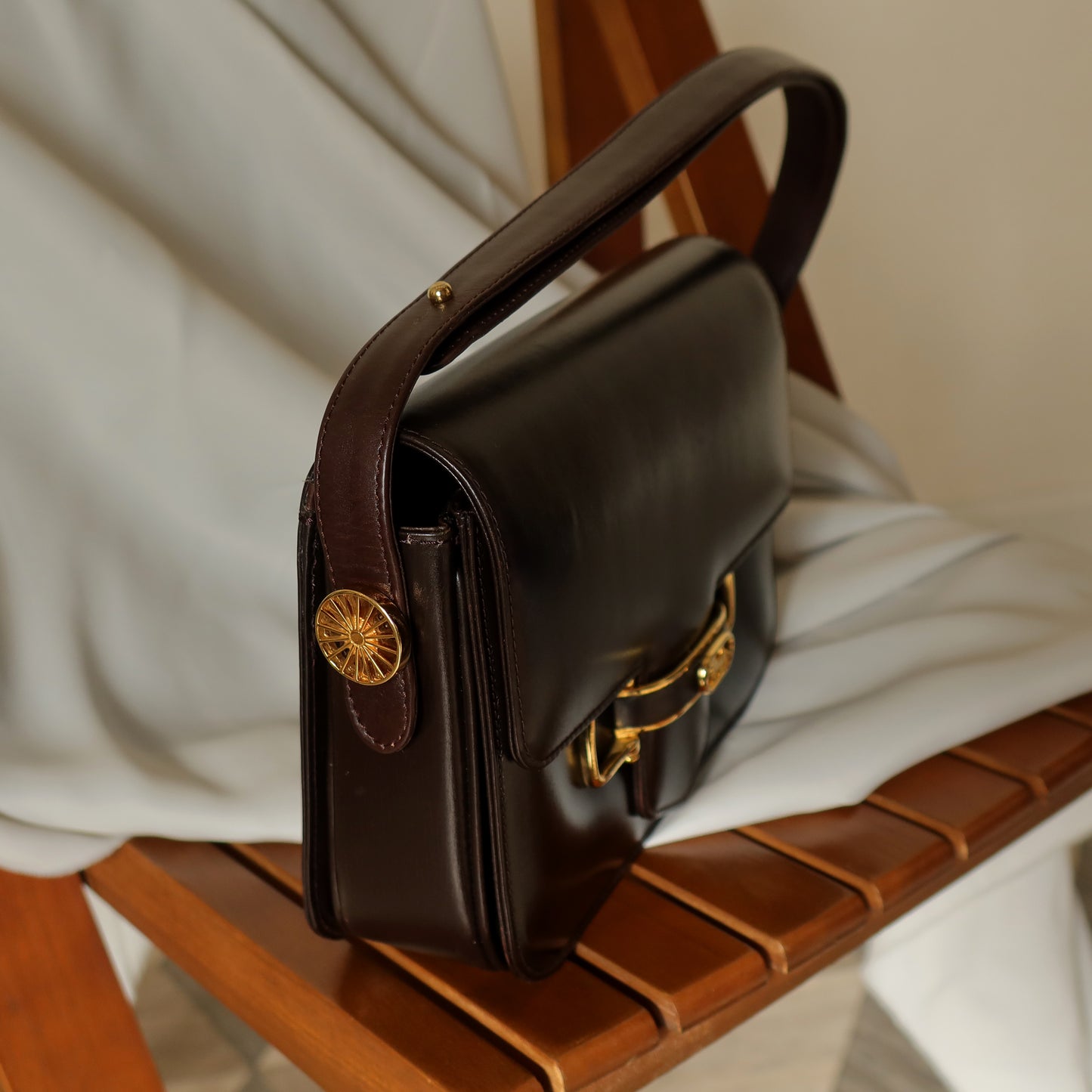 Celine Vintage Horse Carriage Shoulder Box Bag