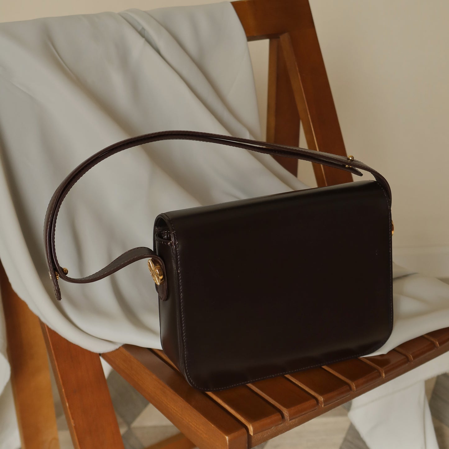 Celine Vintage Horse Carriage Shoulder Box Bag