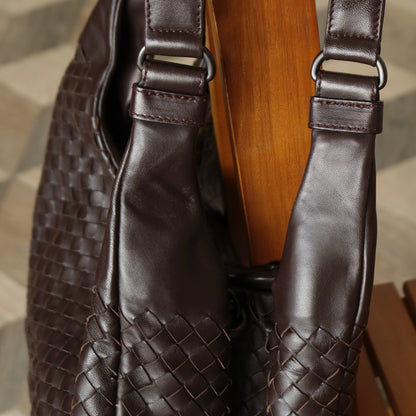 Bottega Veneta Vintage Dark Brown Medium Intrecciato Hobo Shoulder Bag