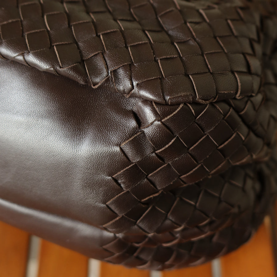 Bottega Veneta Vintage Dark Brown Medium Intrecciato Hobo Shoulder Bag [2]