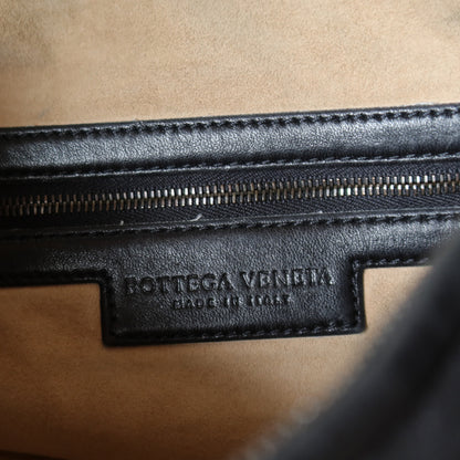 Bottega Veneta Vintage Black Patchy Intrecciato Weave Medium Hobo Shoulder Bag