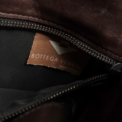 Rare Bottega Veneta Vintage Dark Brown Intrecciato Braided Strap Hobo Shoulder Bag
