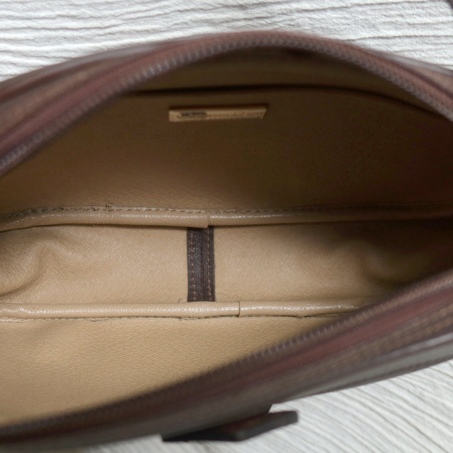 Christian Dior Vintage Dark Brown Trotter Monogram Oval Crossbody Bag