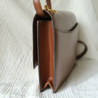 Vintage Hermès Caramel Brown Médor Collier de Chien Clutch Shoulder 2way Flap Bag