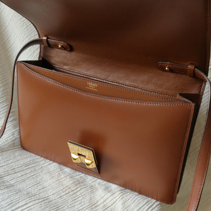 Vintage Hermès Caramel Brown Médor Collier de Chien Clutch Shoulder 2way Flap Bag