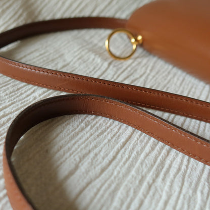Vintage Hermès Caramel Brown Médor Collier de Chien Clutch Shoulder 2way Flap Bag