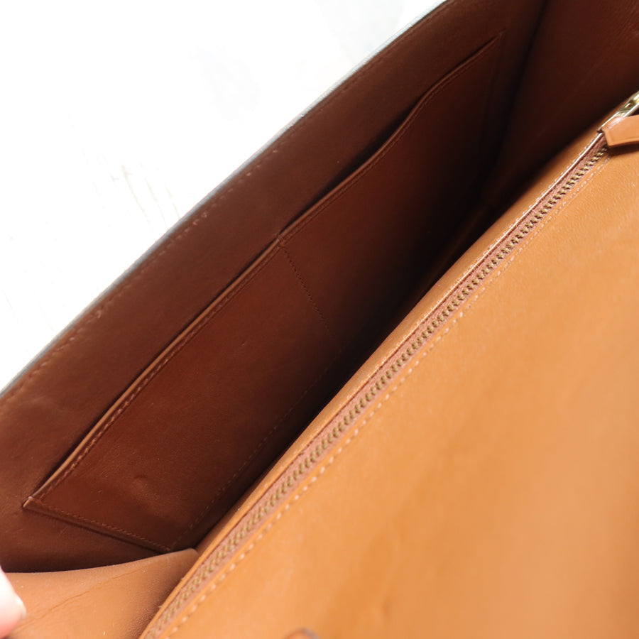 Vintage Hermès Caramel Brown Médor Collier de Chien Clutch Shoulder 2way Flap Bag