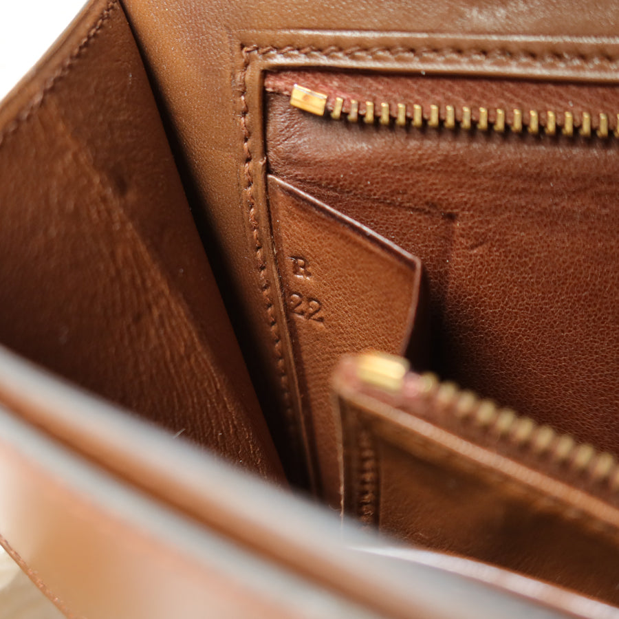Vintage Hermès Caramel Brown Médor Collier de Chien Clutch Shoulder 2way Flap Bag