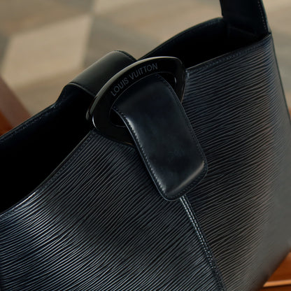 Louis Vuitton Vintage Black Epi Leather Buckle Shoulder Bag