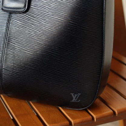 Louis Vuitton Vintage Black Epi Leather Buckle Shoulder Bag