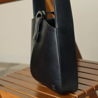 Louis Vuitton Vintage Black Epi Leather Buckle Shoulder Bag