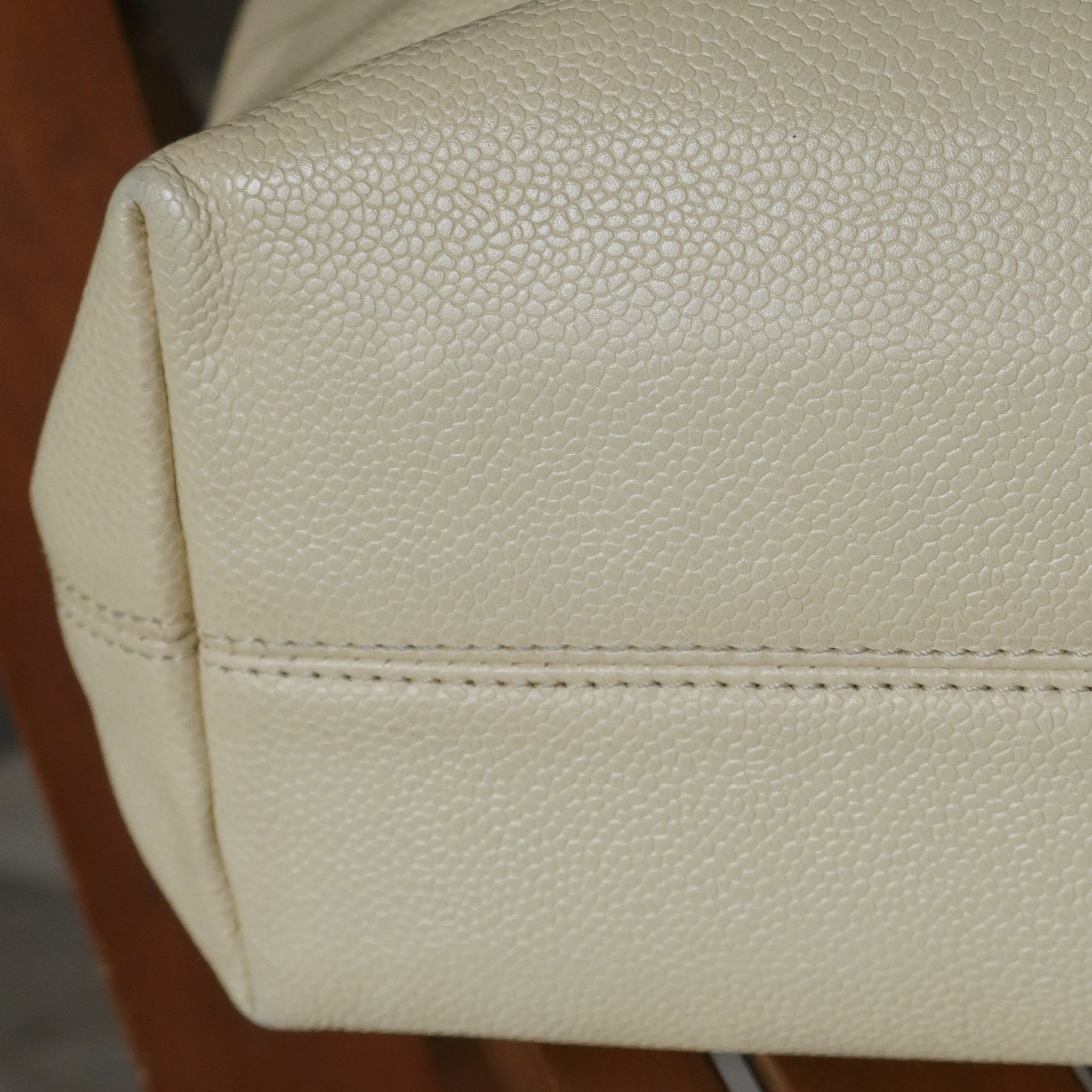 Chanel Vintage Caviar Leather Beige Tote Bag