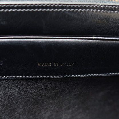 Celine Vintage Classic Black Calfskin Triomphe turn lock 2way Bag