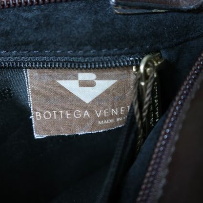Bottega Veneta Vintage Dark Brown Intrecciato Leather Sardine Shoulder Bag